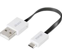 Akasa Câble USB USB 2.0 USB-A mâle, USB-Micro-B mâle 0.15 m noir très flexible, contacts dorés, certifié UL AK-CBUB16-15BK