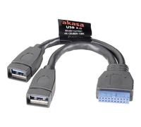 Akasa Câble USB USB 3.2 Gen1 En-tête de broche 19 pôles, USB-A femelle 0.15 m
