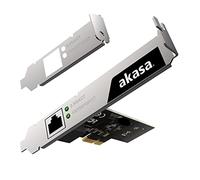 Akasa Carte réseau 2,5 Gigabit PCIe | 10/100/1000/2500 Mbit/s | Port Ethernet RJ45 | Prise en Charge du boîtier à Profil Bas | Compatible avec Windows 7/8.X/10 Linux 4.x ou ultérieur | AK-PCCE25-01