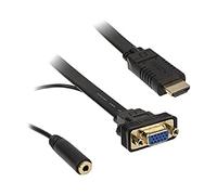 Akasa Adaptateur HDMI vers VGA AK-CBHD18-20BK – Jack audio 3,5 mm – 20 cm