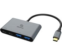 Akasa Hub multiport 4 ports USB-C® (USB 3.2 Gen 2) avec prise USB-C®, avec port de charge rapide Aluminium (anodisé) AK-CBCA31-18BK Hub USB Type-C 4-In-1 (AK-CBCA31-18BK)