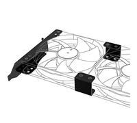 Akasa Support PCI pour montage d'un/deux ventilateurs de 120 mm | Support pour double ventilateur | Support pour GPU | Rack de montage pour ventilateur de boîtier de 120 mm | Fer noir | AK-MX304-12BK