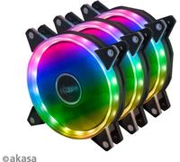 Akasa VEGAS AR7 Kit | Lot de 3 ventilateurs ARGB | Ventilateur de boîtier de refroidissement de 120 mm | 1500 tr/min | Câble répartiteur 1 à 3 LED et câble d'extension inclus | AK-FN107