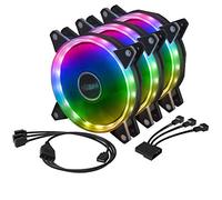 Akasa VEGAS AR7 Kit | Lot de 3 ventilateurs ARGB | Ventilateur de boîtier de refroidissement de 120 mm | 1500 tr/min | Câble répartiteur 1 à 3 LED et câble d'extension inclus | AK-FN107