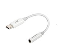 Akashi Adaptateur audio ALTAUDIOUSBC USB-C vers jack 3.mm son et micro flexible Blanc