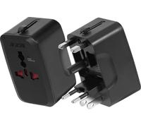 Akashi, Adaptateur de voyage US/UK/EU/AUS 1 prise, noir