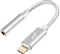 Adaptateur audio Lightning iPhone MFi vers Jack 3.5 mm Nylon Tressé Akashi Argent