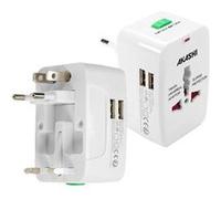 AKASHI Adaptateur Universel De Voyage Avec 2 Sorties Usb - Blanc Blanc G