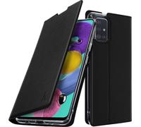 Akashi, Akashi Flip Cover Portefeuille avec fonction support pour Galaxy A51, Noir