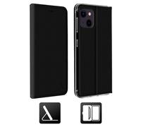 Akashi Étui folio pour iPhone 13 avec porte‑carte et support vidéo – Noir