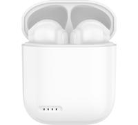 Akashi altsilearb earbuds wireless white silver wireless bluetooth headphones with battery case.