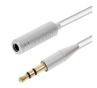 Akashi Câble Audio Jack 3.5mm Mâle-Femelle Auxiliaire Universel 1m Blanc