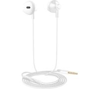 Akashi, Casque filaire avec jack 3,5 mm et microphone intégré, blanc