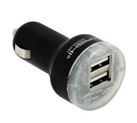 Akashi Chargeur Allume-cigare 2xUSB 2.4A Smartphones et Tablettes Noir