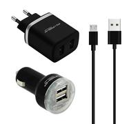 Akashi Double chargeur USB 12V et 230V avec charge Rapide 2,1 A