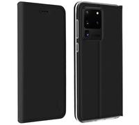 Akashi Étui folio avec porte carte pour Galaxy S20 Ultra - Noir