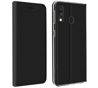 Akashi Étui folio en simili cuir noir pour Samsung Galaxy A40