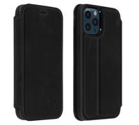 Akashi Étui pour iPhone 12 Pro Max Cuir Porte-carte Fonction Support Vidéo Noir