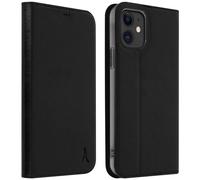 Akashi Étui folio iPhone 12 Mini Porte‑carte Support vidéo Polyuréthane Noir 5,4"