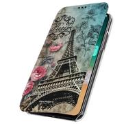 Housse pour iPhone X / XS Étui Coque Portefeuille Paris Champs Élysées Multicolore