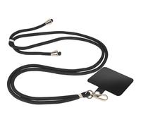 Akashi Lanière tour de cou pour téléphone – Réglable 85 cm – Languette d'attache – Noir