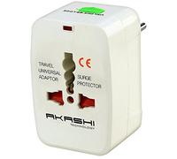 Akashi Technology - Adaptateur de Voyage Universel, Prise Secteur Internationale (Royaume-Uni, Amerique du Nord, Australie, Nouvelle-Zélande, Europe)- Blanc
