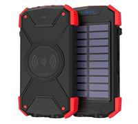 - Banque d'énergie solaire sans fil - Li - 10000 mAh - 2.1 A (USB)