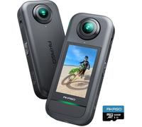 AKASO 360 - Camera Sport à 360° avec Carte Mémoire 64 Go, 5.7K 360 Vidéo, Capteurs 48MP 1/2" , 72MP, SuperSmooth Écran Tactile Noir Noir