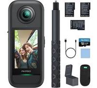 360 Kit de Camera Sport à 360° avec 5.7K avec Carte Mémoire 64Go 48MP 1/2" 72MP Photo SuperSmooth 2.29" Ecran Tactile Noir