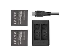 AKASO Batterie Rechargeable 2x1350mAh pour Caméra d'action Brave 7 Le
