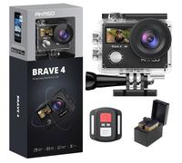 AKASO Brave 4 Caméra action 4K 30fps 20MP étanche 40m double écran 0.96/2'' EIS WiFi télécommande micro ext Zoom 5X kit accessoires