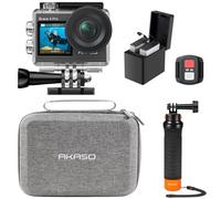AKASO Brave 4 Pro Caméra Sport Kit de Poignée Flottante - Action Cam 4K30FPS 20MP 40M Caméra sous-Marine Ultra HD Écran Tactile 170 ° Grand Angle Stabilisation Zoom 5X Télécommande et 2 Batteries