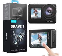 AKASO Brave 7 4K Caméra Sport IPX8 10M Étanche Écran Tactile 30FPS 20MP EIS 2.0 110'' WiFi 512GB Commande Vocale Support Micro Noir