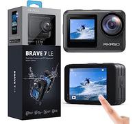 AKASO Brave 7 LE Caméra Sport 4K 30FPS 20MP WiFi, Action Cam 40M avec Écran Tactile IPX7, Caméra Stabilisateur EIS 2.0 avec Double Écran et Télécommande pour le Ski, la Natation, le Surf et la Plongée