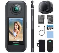 AKASO Caméra d'action 360° pour Vue de Drone - Caméra d'action 5,7 K 72 MP 360 degrés avec Carte mémoire de 256 Go - Double capteurs 1/2" 48 MP - Écran Tactile 2,29" - Verrouillage Horizon 360° et