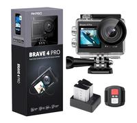 AKASO Caméra Sport 4K 20MP WiFi Action Caméra sous-Marine 40M Ultra HD Stabilisateur avec Écran Tactile Grand Angle Zoom 5X Télécommande 2 Batteries 1350 mAh Kit d'Accessoires - Brave 4 Pro