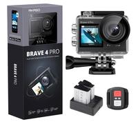 AKASO Caméra Sport Brave 4 Pro 4K 20MP Caméra Etanche 40M Deux Écrans Télécommande Caméscope WiFi Stabilisation EIS 2.0 Noir