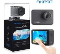AKASO Caméra Sport V50 PRO Etanche 4k Wifi 20MP Action Cam 30fps Caméscope Ultra HD EIS Écran LCD Tactile Noir Avec 32G Carte