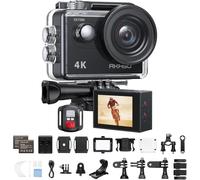 AKASO EK7000 Caméra de Sport 4K, caméra sous-Marine WiFi 20 MP, étanche à 30 m, Compatible avec Microphone Externe, télécommande, 2 Piles 1050 mAh, Multiples Accessoires pour Casque de vélo