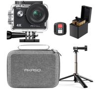 AKASO EK7000 Caméra Sport Kit de Perche à Selfie - Comprend 4K 30FPS Action Camera, Trépied Selfie Stick de 60 cm pour Camera Sport, Sac de Rangement, 2 Batteries et Plus