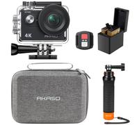 AKASO EK7000 Caméra Sport Kit de Poignée Flottant 20MP Stabilisateur EIS | 4K 30FPS Action Camera, Poignée Flottant, Boîtier 40M Étanche, Sac de Rangement, 2 Batteries, 4X Zoom, Kit d'Accessoires