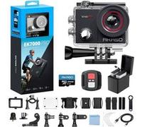 AKASO EK7000 Pro Caméra Sport 4K avec Carte MicroSDXC 256GB, 20MP WiFi Ecran Tactile, EIS Stabilisateur, Télécommande Étanche 40M