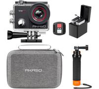 AKASO EK7000 Pro Caméra Sport Kit de Poignée Flottant 20MP Action Cam EIS | Comprend 20MP Camera Sport 4K 30FPS avec Poignée Flottant pour Action Camera Sportive, Sac de Rangement, 2 Batteries et Plus