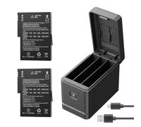 AKASO Lot de 2 Batteries Résistant au Froid et 3 Canaux Chargeur Rapide pour Camera Sport AKASO 360
