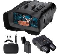 AKASO Seemor-200 Jumelles de Vision Nocturne 4K 16X Zoom Infrarouge Vision de 1000m 1080P Vidéo avec 2 Batteries Rechargeables Noir