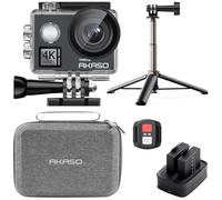 AKASO V50 Elite Caméra Sport 4K 60FPS Kit de Perche à Selfie- Comprend 20MP Camera Sport Etanche avec Trépied Selfie Stick de 60CM pour Action Camera Sportive, Sac de Rangement, 2 Batteries et Plus