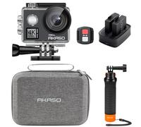 AKASO V50 Elite Caméra Sport 4K 60FPS Kit de Poignée Flottant- Comprend 20MP WiFi Action Camera Etanche avec Poignée Flottant Etanche pour Camera Sport, Sac de Rangement, 2 Batteries et Plus