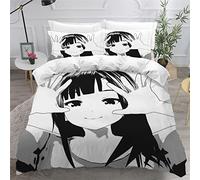 AKATIE Housse de Couette 220x240 Ado Adulte Parure de Lit Anime Manga Fille Housse de Couette en Microfibre Hypoallergique Ensemble de Literie avec 2 Taies d'oreiller