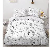 AKATIE Housse de Couette 220x240 Ado Adulte Parure de Lit Fleurs Frais Housse de Couette en Microfibre Hypoallergique Ensemble de Literie avec 2 Taies d'oreiller