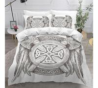 AKATIE Housse de Couette 220x240 Ado Adulte Parure de Lit Vikings Celtique Viking Housse de Couette en Microfibre Hypoallergique Ensemble de Literie avec 2 Taies d'oreiller